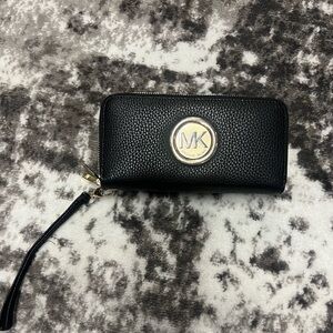 Michael Kors Black Wallet with Gold Logo